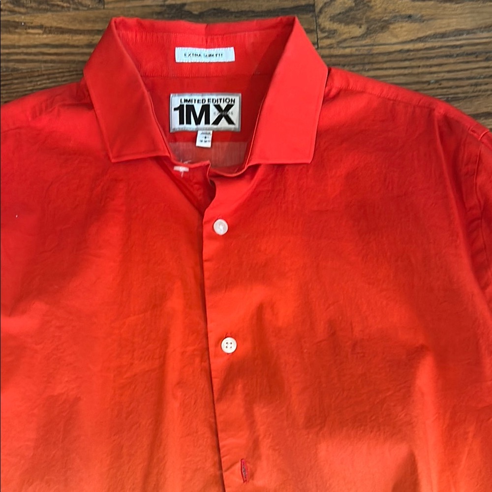 Express Orange Yellow Gradient Casual Button Down… - image 3